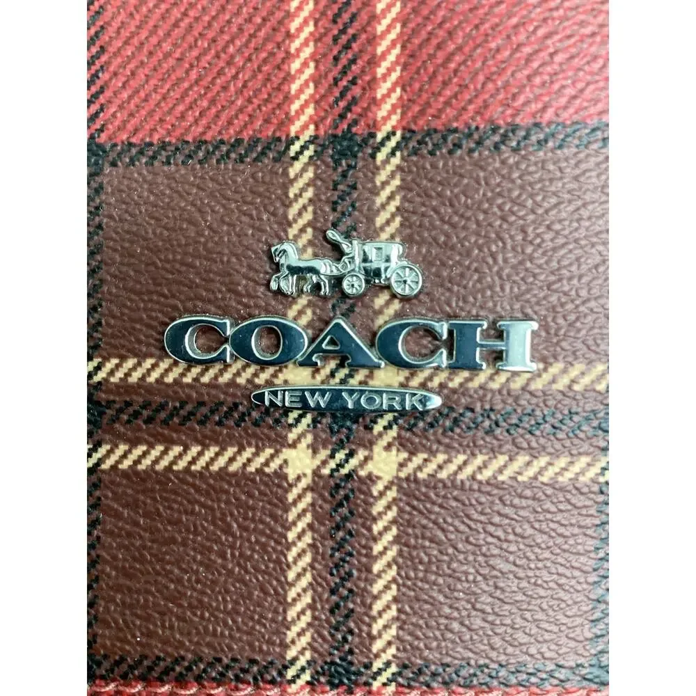 NWT Coach Purse Women One Size CC939 Plaid Gallery Tote With Tartan Plaid Red